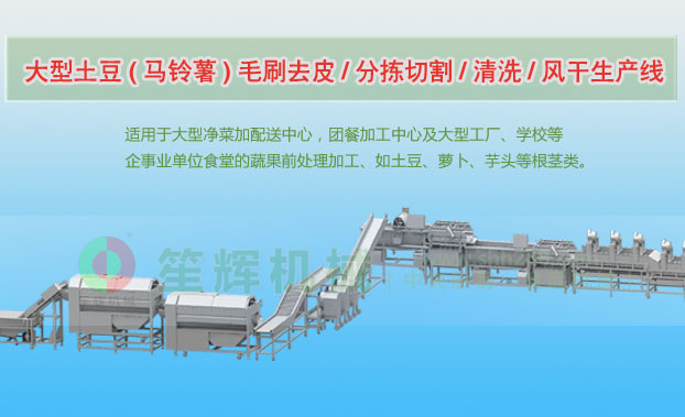 西岗连续式土豆去皮清洗切割风干生产线